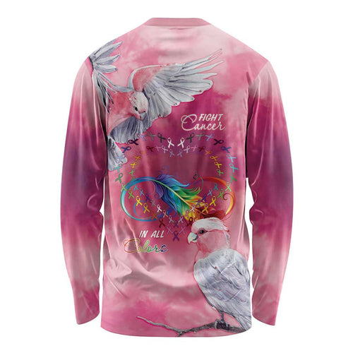 Australia Fight Cancer In All Colors Long Sleeve Shirt Galah Pink Tie Dye - Aussie Hoodie