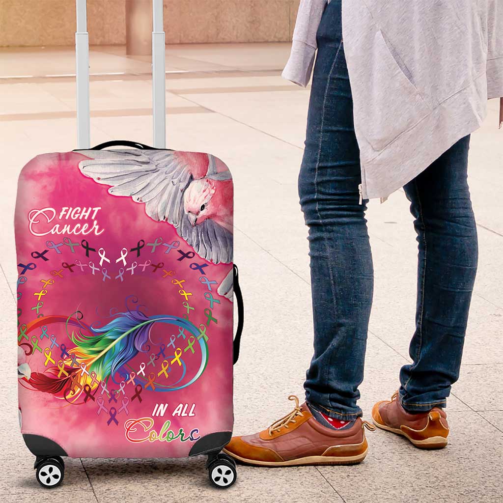 Australia Fight Cancer In All Colors Luggage Cover Galah Pink Tie Dye - Aussie Hoodie