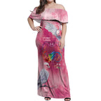 Australia Fight Cancer In All Colors Off Shoulder Maxi Dress Galah Pink Tie Dye - Aussie Hoodie