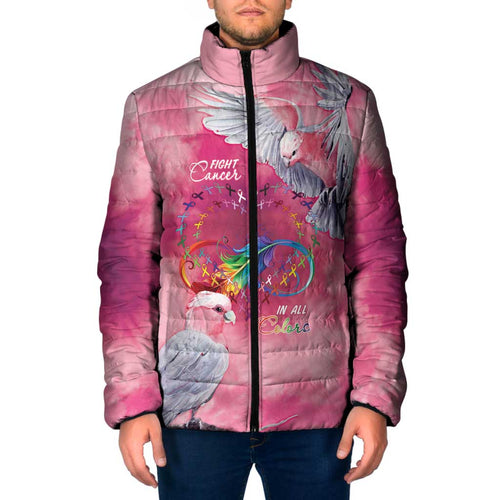 Australia Fight Cancer In All Colors Padded Jacket Galah Pink Tie Dye - Aussie Hoodie