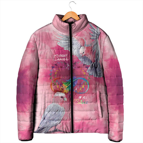 Australia Fight Cancer In All Colors Padded Jacket Galah Pink Tie Dye - Aussie Hoodie