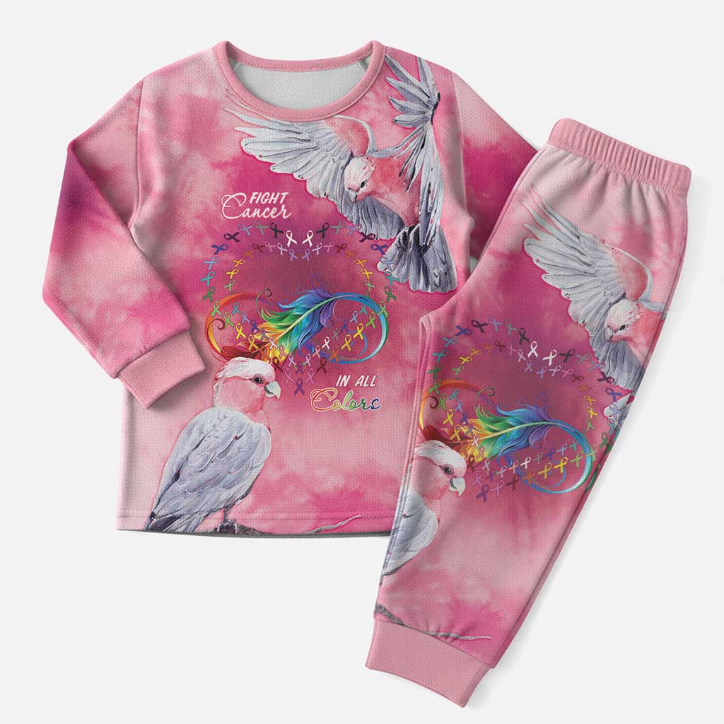 Australia Fight Cancer In All Colors Christmas Pajama Set Galah Pink Tie Dye - Aussie Hoodie