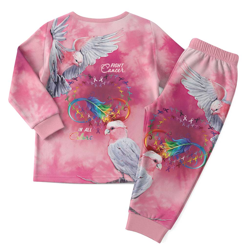Australia Fight Cancer In All Colors Christmas Pajama Set Galah Pink Tie Dye - Aussie Hoodie