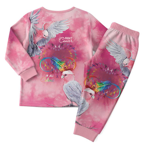 Australia Fight Cancer In All Colors Christmas Pajama Set Galah Pink Tie Dye - Aussie Hoodie