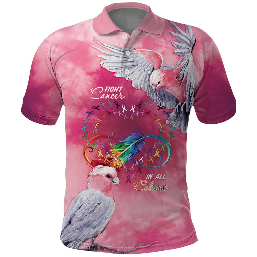 Australia Fight Cancer In All Colors Polo Shirt Galah Pink Tie Dye - Aussie Hoodie