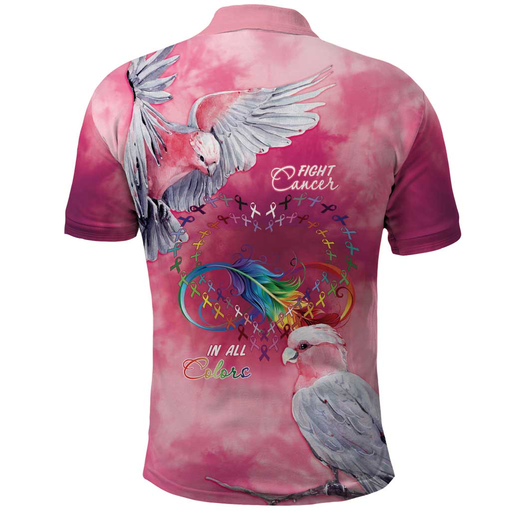 Australia Fight Cancer In All Colors Polo Shirt Galah Pink Tie Dye - Aussie Hoodie