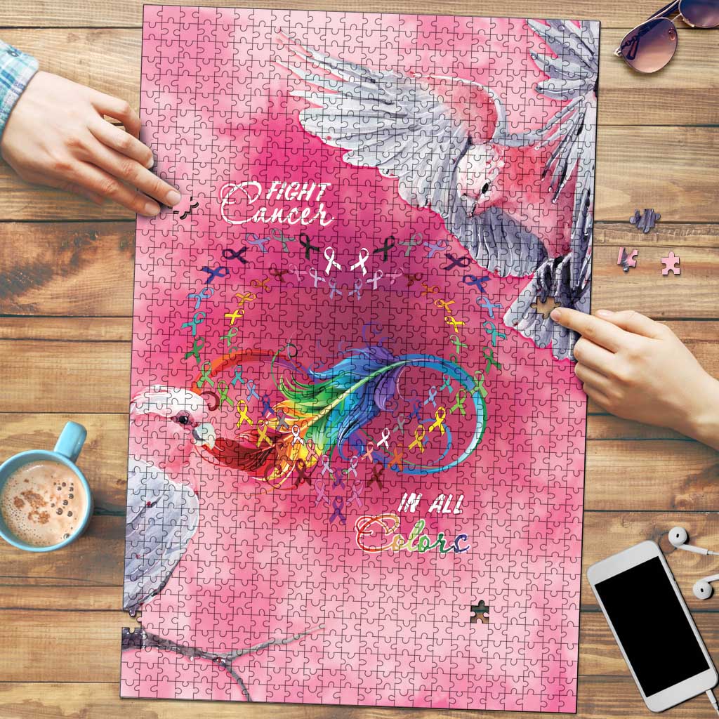 Australia Fight Cancer In All Colors Puzzle Galah Pink Tie Dye - Aussie Hoodie