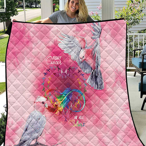 Australia Fight Cancer In All Colors Quilt Galah Pink Tie Dye - Aussie Hoodie