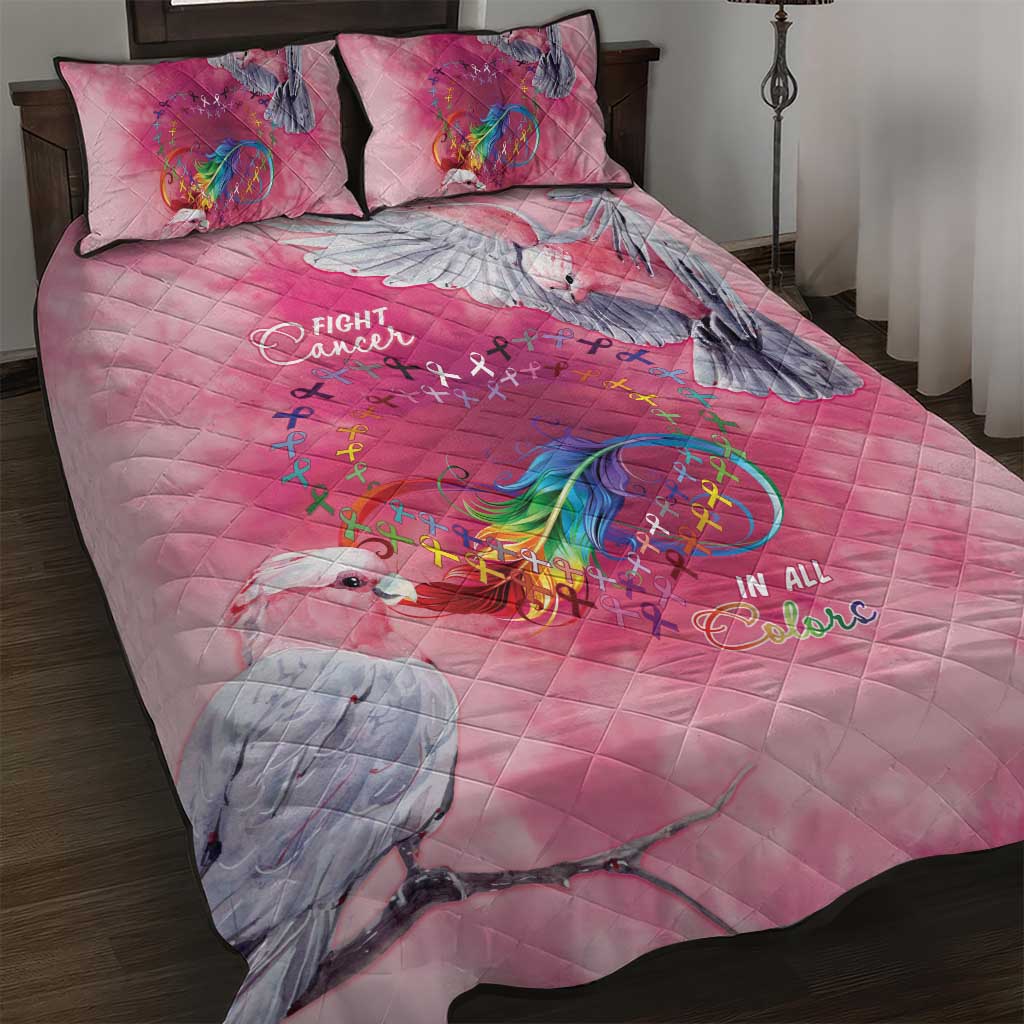 Australia Fight Cancer In All Colors Quilt Bed Set Galah Pink Tie Dye - Aussie Hoodie