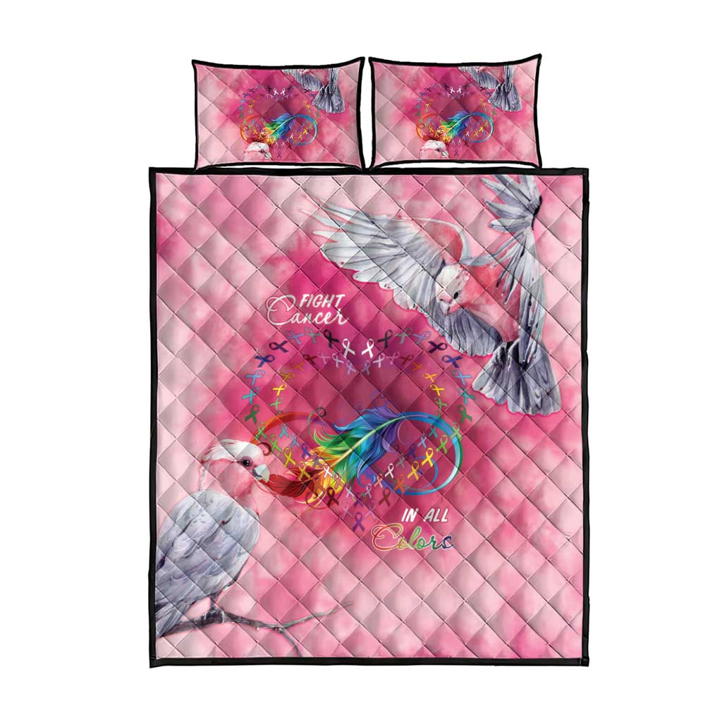 Australia Fight Cancer In All Colors Quilt Bed Set Galah Pink Tie Dye - Aussie Hoodie