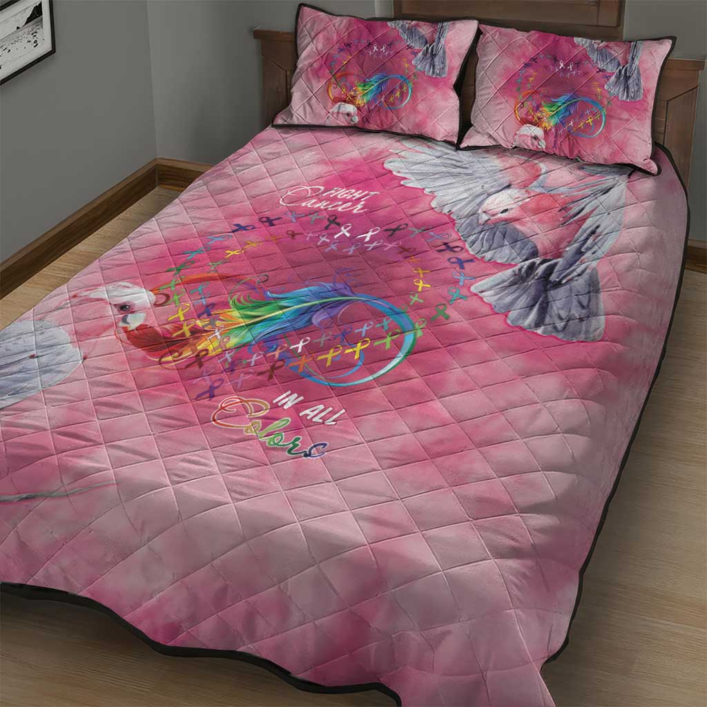 Australia Fight Cancer In All Colors Quilt Bed Set Galah Pink Tie Dye - Aussie Hoodie