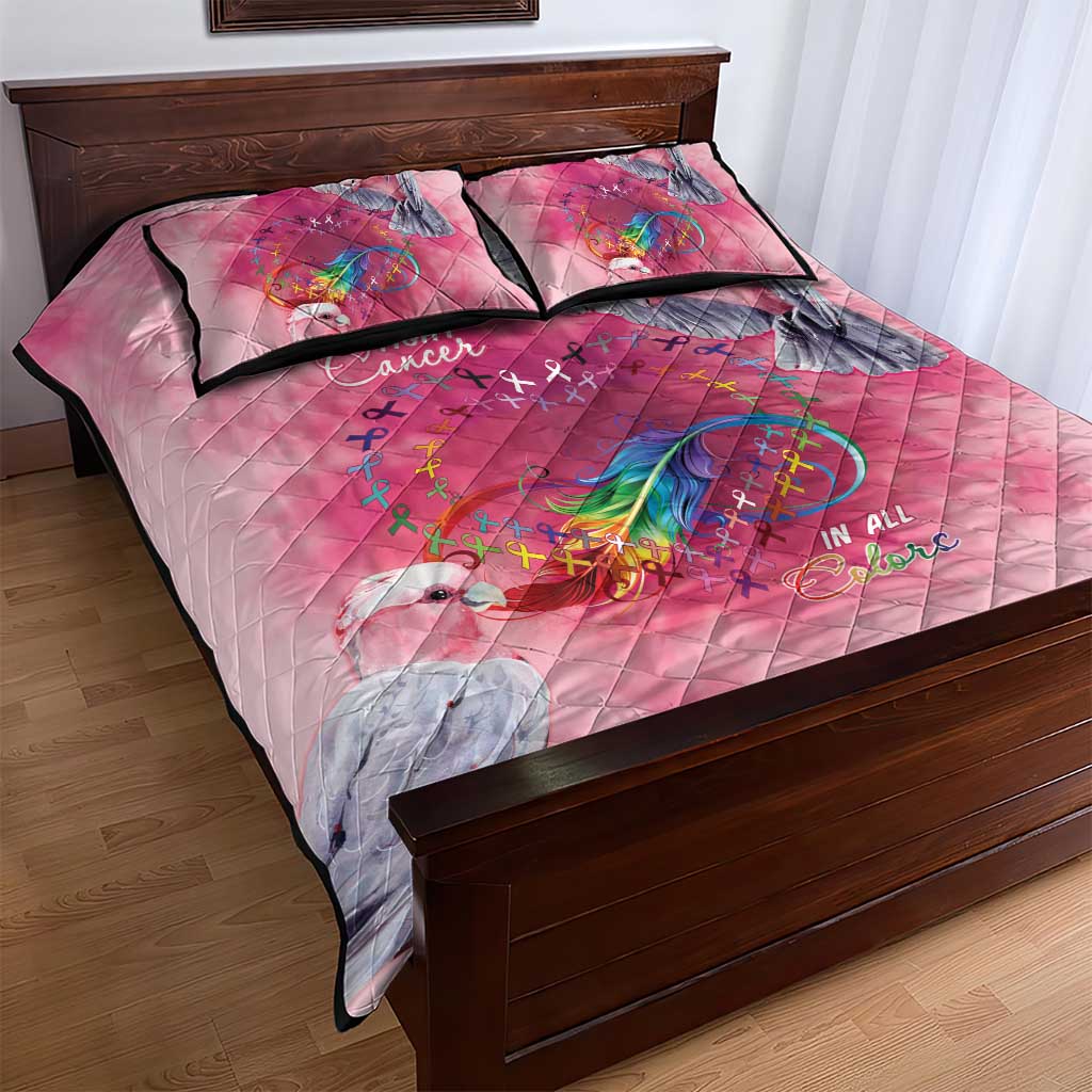 Australia Fight Cancer In All Colors Quilt Bed Set Galah Pink Tie Dye - Aussie Hoodie