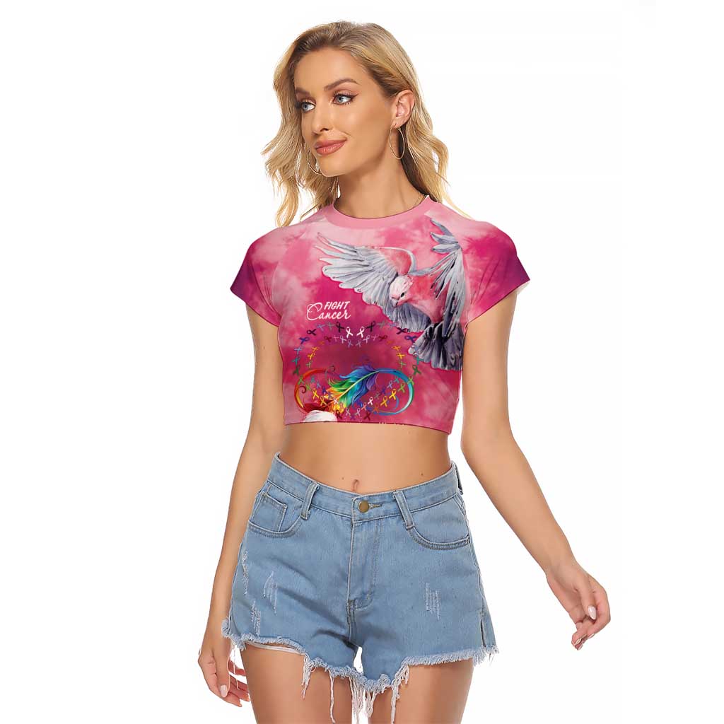 Australia Fight Cancer In All Colors Raglan Cropped T Shirt Galah Pink Tie Dye - Aussie Hoodie