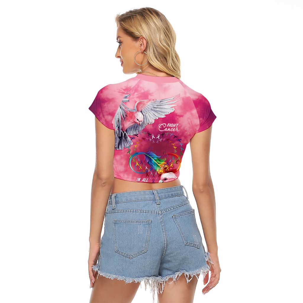 Australia Fight Cancer In All Colors Raglan Cropped T Shirt Galah Pink Tie Dye - Aussie Hoodie