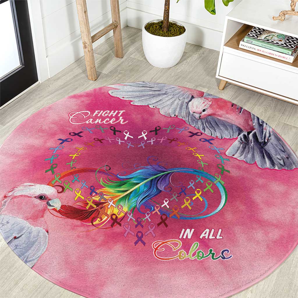 Australia Fight Cancer In All Colors Round Carpet Galah Pink Tie Dye - Aussie Hoodie