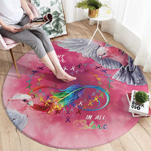 Australia Fight Cancer In All Colors Round Carpet Galah Pink Tie Dye - Aussie Hoodie