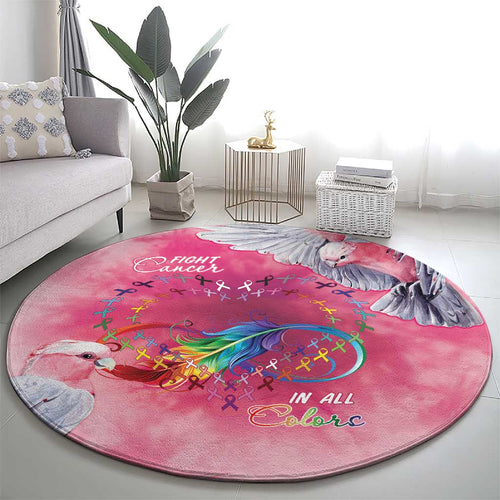 Australia Fight Cancer In All Colors Round Carpet Galah Pink Tie Dye - Aussie Hoodie