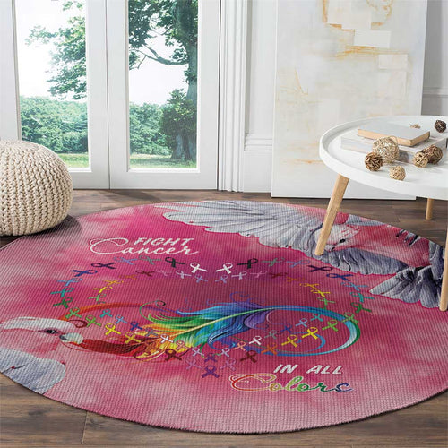 Australia Fight Cancer In All Colors Round Carpet Galah Pink Tie Dye - Aussie Hoodie
