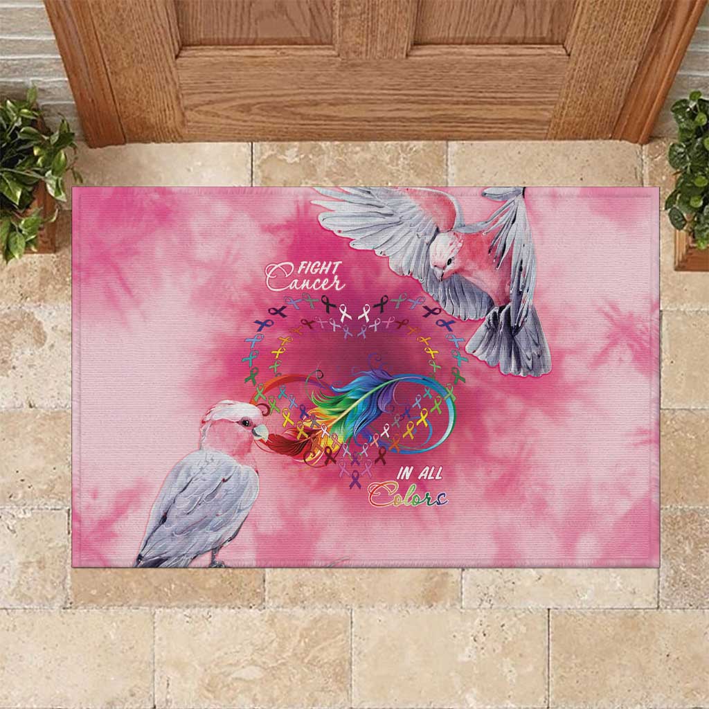Australia Fight Cancer In All Colors Rubber Doormat Galah Pink Tie Dye - Aussie Hoodie