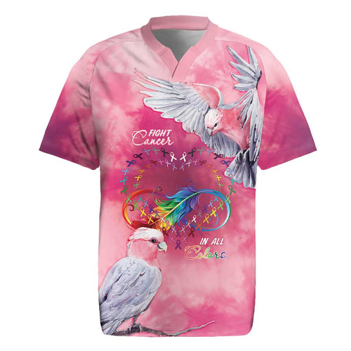 Australia Fight Cancer In All Colors Rugby Jersey Galah Pink Tie Dye - Aussie Hoodie