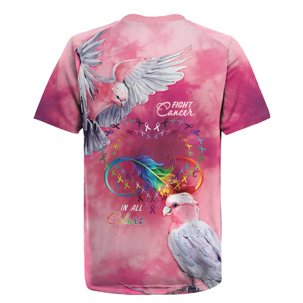 Australia Fight Cancer In All Colors Rugby Jersey Galah Pink Tie Dye - Aussie Hoodie