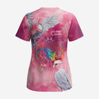 Australia Fight Cancer In All Colors Scrub Top Galah Pink Tie Dye - Aussie Hoodie