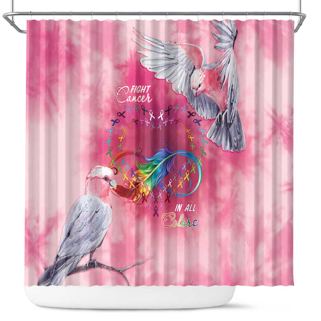 Australia Fight Cancer In All Colors Shower Curtain Galah Pink Tie Dye - Aussie Hoodie
