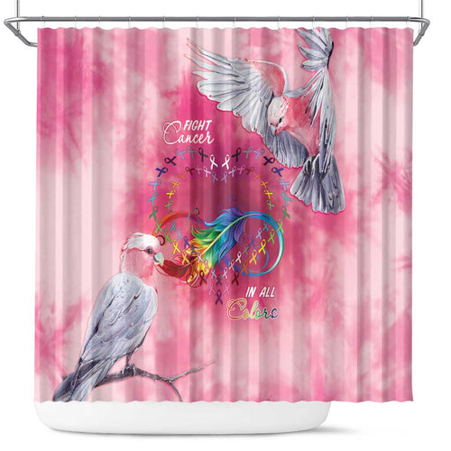 Australia Fight Cancer In All Colors Shower Curtain Galah Pink Tie Dye - Aussie Hoodie