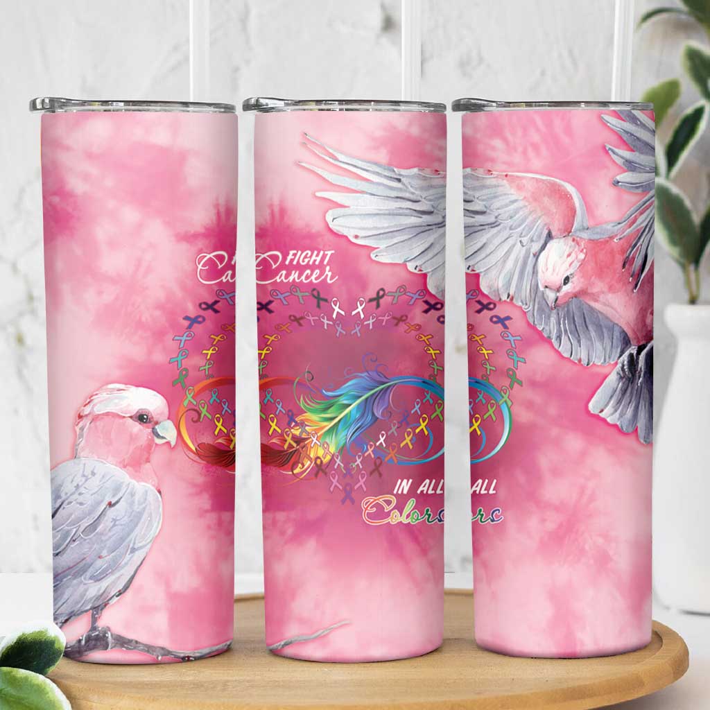 Australia Fight Cancer In All Colors Skinny Tumbler Galah Pink Tie Dye - Aussie Hoodie