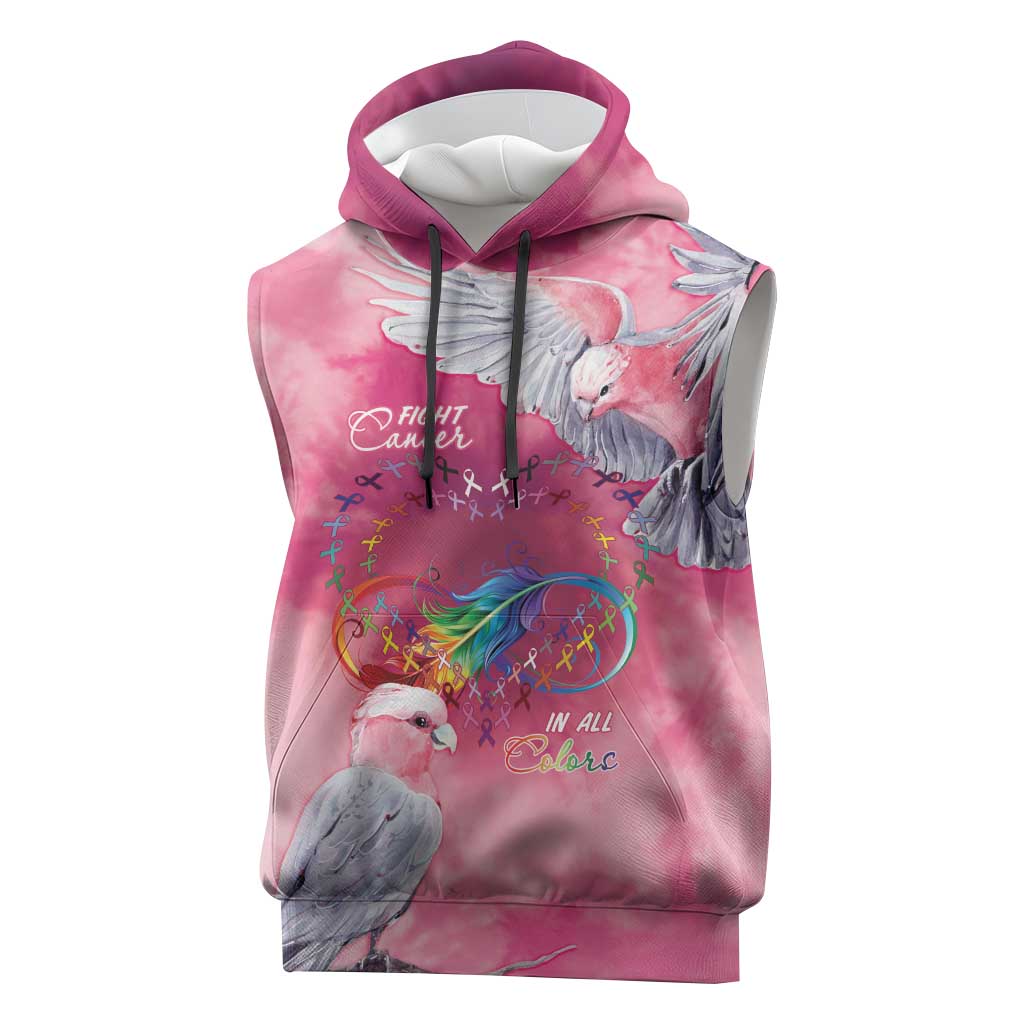 Australia Fight Cancer In All Colors Sleeveless Hoodie Galah Pink Tie Dye - Aussie Hoodie
