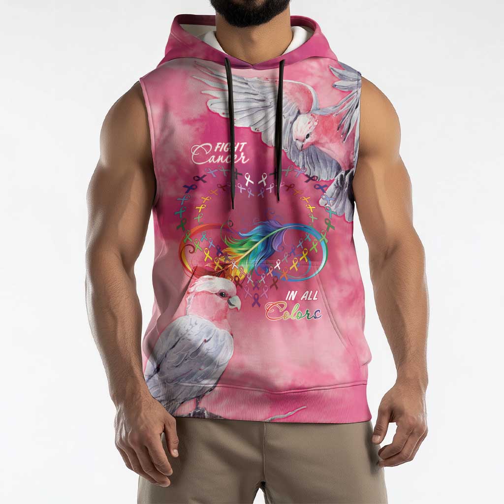 Australia Fight Cancer In All Colors Sleeveless Hoodie Galah Pink Tie Dye - Aussie Hoodie
