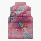 Australia Fight Cancer In All Colors Sleeveless Puffer Jacket Galah Pink Tie Dye - Aussie Hoodie