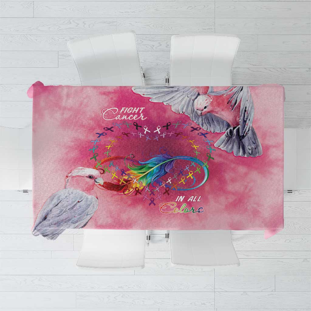 Australia Fight Cancer In All Colors Tablecloth Galah Pink Tie Dye - Aussie Hoodie