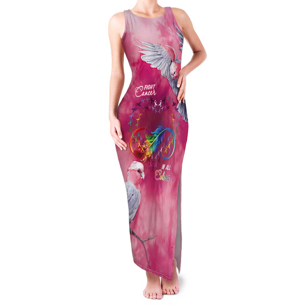 Australia Fight Cancer In All Colors Tank Maxi Dress Galah Pink Tie Dye - Aussie Hoodie