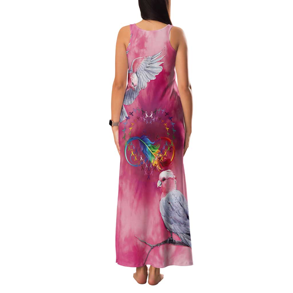 Australia Fight Cancer In All Colors Tank Maxi Dress Galah Pink Tie Dye - Aussie Hoodie
