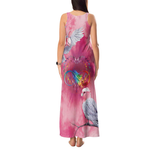 Australia Fight Cancer In All Colors Tank Maxi Dress Galah Pink Tie Dye - Aussie Hoodie