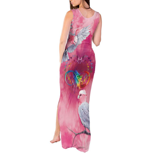 Australia Fight Cancer In All Colors Tank Maxi Dress Galah Pink Tie Dye - Aussie Hoodie