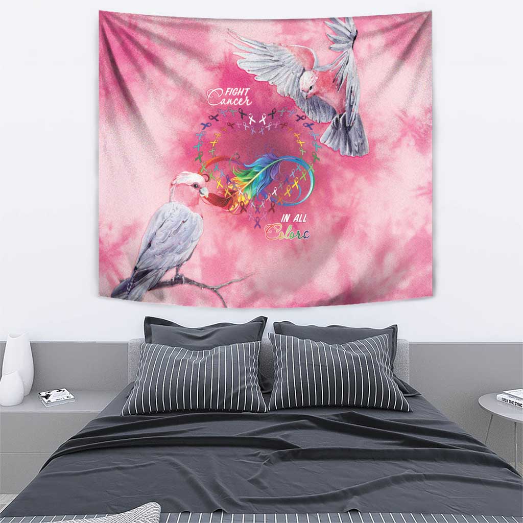 Australia Fight Cancer In All Colors Tapestry Galah Pink Tie Dye - Aussie Hoodie