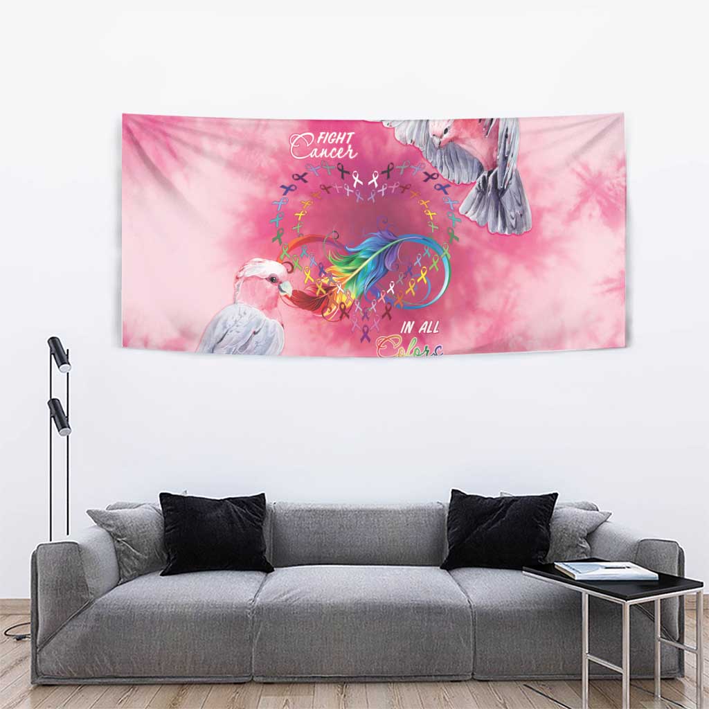 Australia Fight Cancer In All Colors Tapestry Galah Pink Tie Dye - Aussie Hoodie