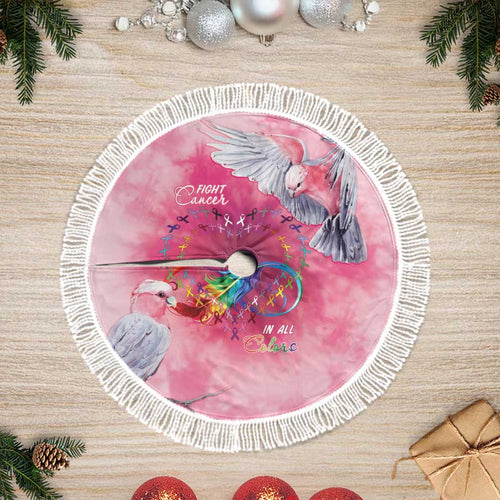 Australia Fight Cancer In All Colors Tree Skirt Galah Pink Tie Dye - Aussie Hoodie