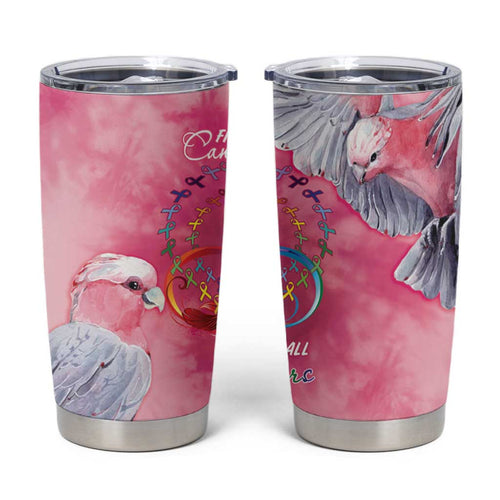 Australia Fight Cancer In All Colors Tumbler Cup Galah Pink Tie Dye - Aussie Hoodie