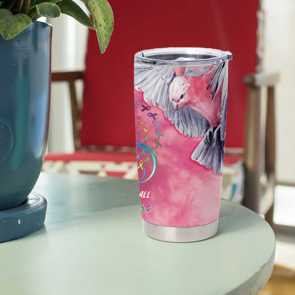 Australia Fight Cancer In All Colors Tumbler Cup Galah Pink Tie Dye - Aussie Hoodie