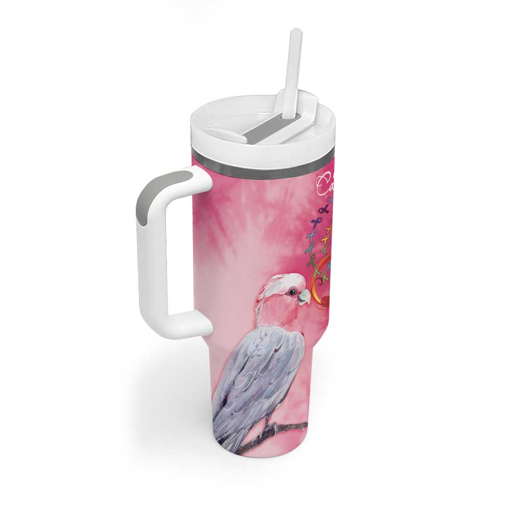 Australia Fight Cancer In All Colors Tumbler With Handle Galah Pink Tie Dye - Aussie Hoodie