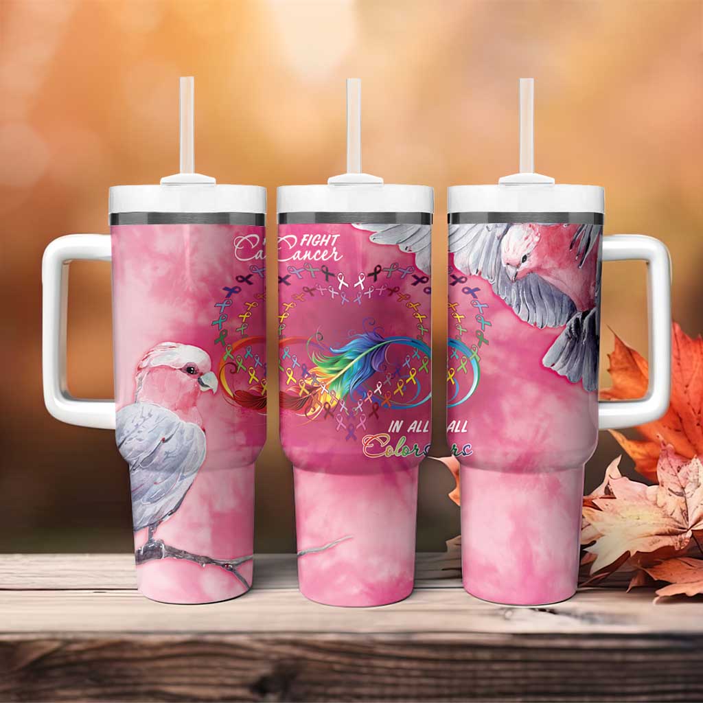 Australia Fight Cancer In All Colors Tumbler With Handle Galah Pink Tie Dye - Aussie Hoodie