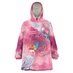 Australia Fight Cancer In All Colors Wearable Blanket Hoodie Galah Pink Tie Dye - Aussie Hoodie
