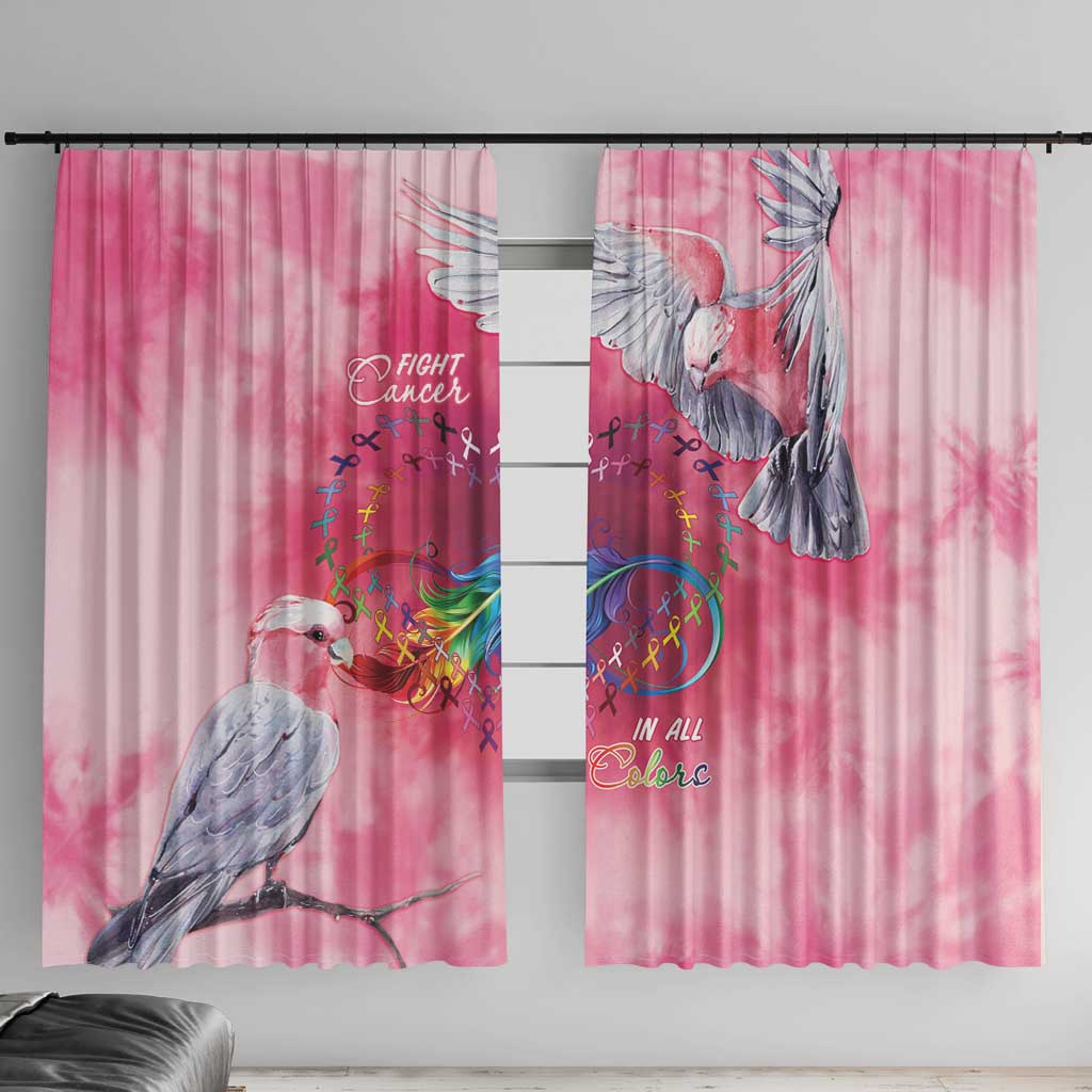 Australia Fight Cancer In All Colors Window Curtain Galah Pink Tie Dye - Aussie Hoodie