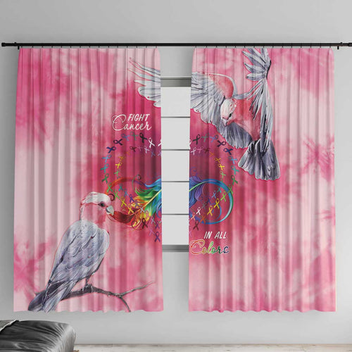 Australia Fight Cancer In All Colors Window Curtain Galah Pink Tie Dye - Aussie Hoodie