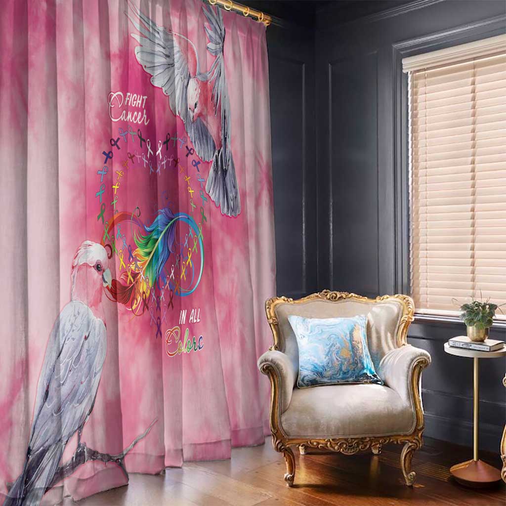 Australia Fight Cancer In All Colors Window Curtain Galah Pink Tie Dye - Aussie Hoodie