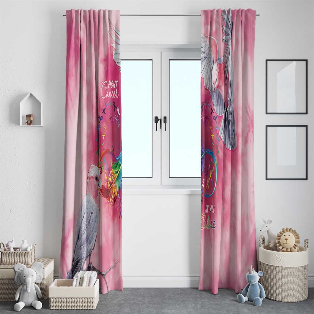 Australia Fight Cancer In All Colors Window Curtain Galah Pink Tie Dye - Aussie Hoodie