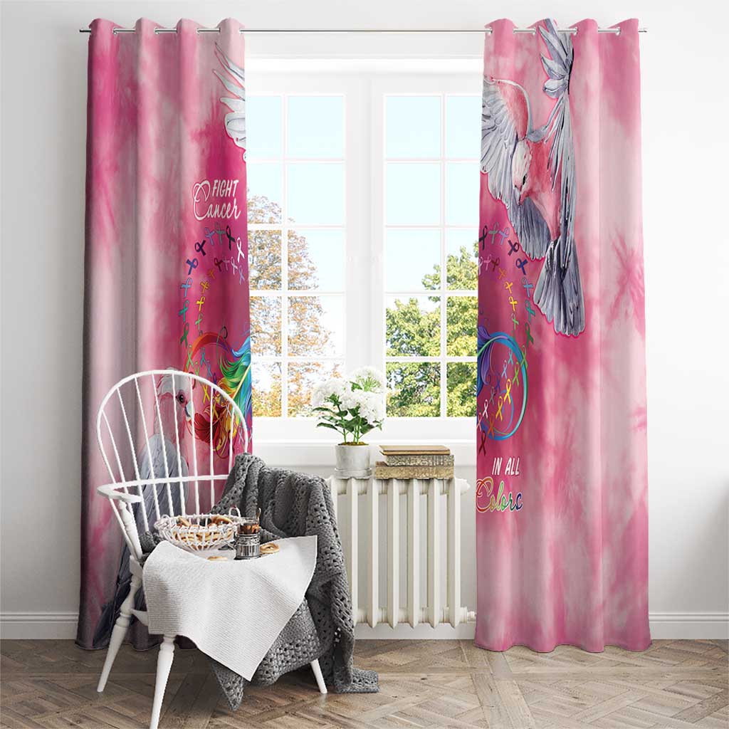 Australia Fight Cancer In All Colors Window Curtain Galah Pink Tie Dye - Aussie Hoodie